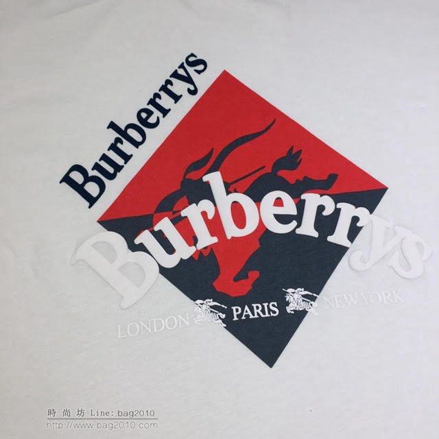 Burberry短袖 2019春夏新款 植絨印花T恤 巴寶莉T恤   tzy1601
